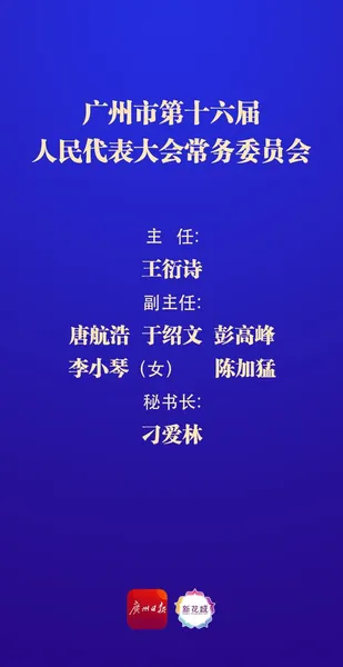 2022最新广州市人大常委会主任、副主任、秘书长名单
