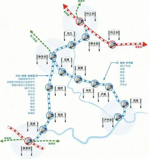川南城际铁路示意图 已获批预计年底开工2021年通车