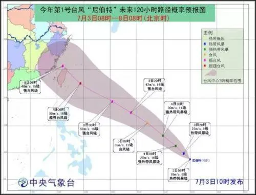 今年第1号台风“尼伯特”生成
