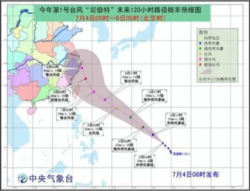 尼伯特台风有多大 2016年1号台风尼伯特可达超强台风级