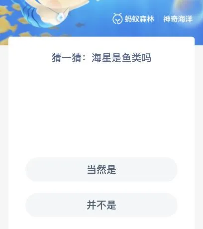 神奇海洋今日答案最新8.19：海星是鱼类吗？海星是什么动物？