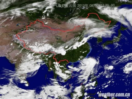 台风康妮卫星云图 8月28日20时